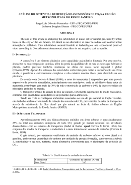 AN&Aacute;LISE DO POTENCIAL DE REDU&Ccedil;&Atilde;O DAS EMISS&Otilde;ES DE CO2