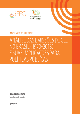 AN&Aacute;LISE DAS EMISS&Otilde;ES DE GEE NO BRASIL (1970