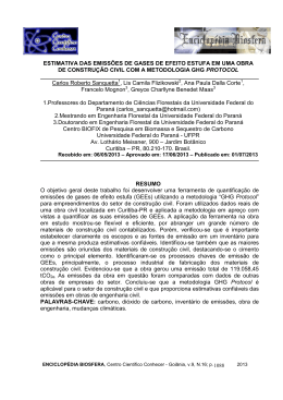 Estimativa das emissoes - Centro Cient&iacute;fico Conhecer