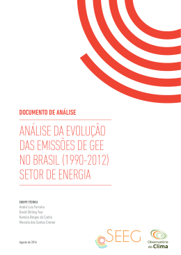 An&aacute;lise dA evolu&ccedil;&atilde;o dAs emiss&otilde;es de Gee no BrAsil