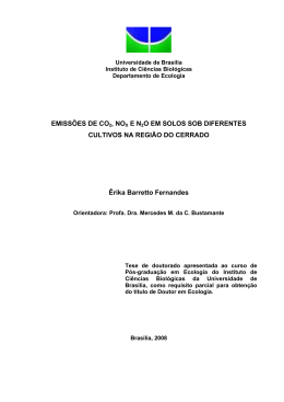 EMISS&Otilde;ES DE CO2, NOX E N2O EM SOLOS SOB DIFERENTES
