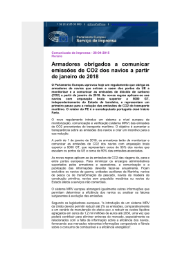 Armadores obrigados a comunicar emiss&otilde;es de CO2 dos navios a