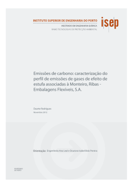 Emiss&otilde;es de carbono: caracteriza&ccedil;&atilde;o do perfil de emiss&otilde;es de