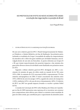 8- Do Protocolo de Kyoto ao novo acordo p&oacute;s-2020