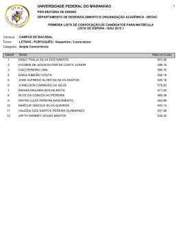 primeira lista de convoca&ccedil;&atilde;o de candidatos