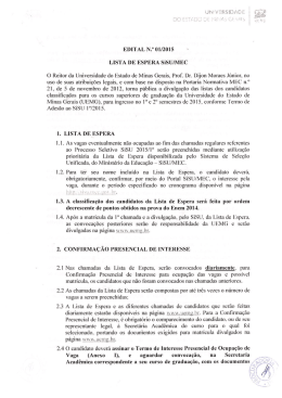 Edital de lista de espera - Intranet