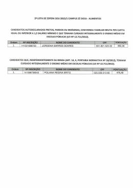 2&ecirc; LISTA DE ESPERA SISU 2015/1 CAMPUS Z&Eacute; DOCA -r