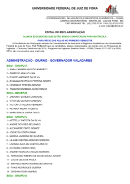 Edital de Reclassifica&ccedil;&atilde;o 02/2014 &ndash; Lista de Espera SiSU