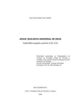 JESUS: BOA-NOVA UNIVERSAL DE DEUS