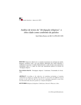 An&aacute;lise de textos de "divulga&ccedil;&atilde;o religiosa": o &eacute;thos dado como