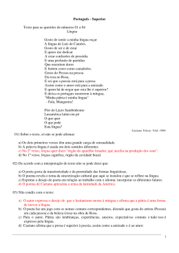 Portugu&ecirc;s - Superior Texto para as quest&otilde;es de