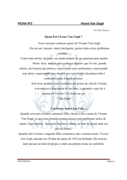 FICHA N&ordm;2 Vicent Van Gogh Quem Foi Vicente Van Gogh