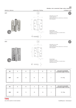 Dobradi&ccedil;a com mola Tens o regul&aacute;vel Adequada para