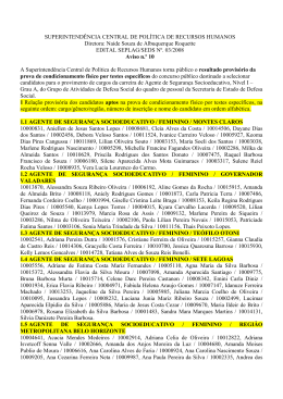 Aviso n.   10 - Resultado provis&oacute;rio da prova de