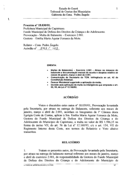 Estado do Cear&aacute; 1 Tribunal de Contas dos Munic&iacute;pios - TCM-CE