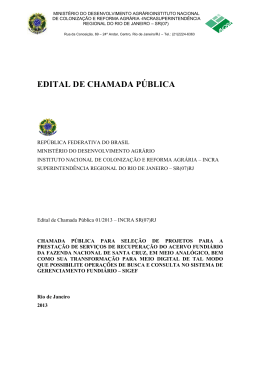 Edital de Chamada P&uacute;blica 01/2013 - Recupera&ccedil;&atilde;o do