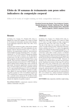 Efeito de 10 semanas de treinamento com pesos sobre indicadores