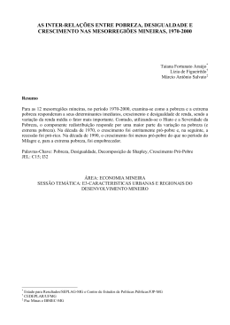 as inter-rela&ccedil;&otilde;es entre pobreza, desigualdade e crescimento