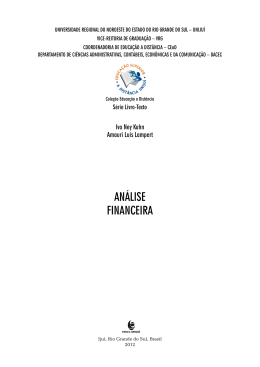 An&aacute;lise Financeira - Biblioteca Digital da UNIJU&Iacute;