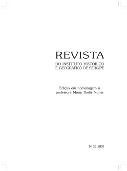 Volume - N&ordm; 39 Ano 2009 - instituto hist&oacute;rico e geografico de sergipe