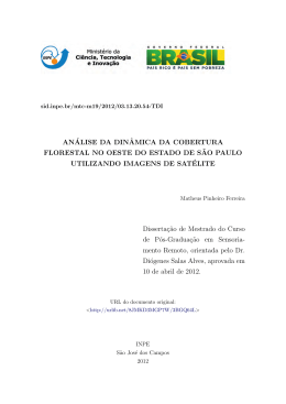 An&aacute;lise da din&acirc;mica da cobertura florestal no Oeste - mtc