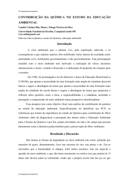 CONTRIBUI&Ccedil;&Atilde;O DA QU&Iacute;MICA NO ESTUDO DA