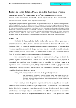 Projeto de ensino do tema Drogas no ensino da qu&iacute;mica org&acirc;nica