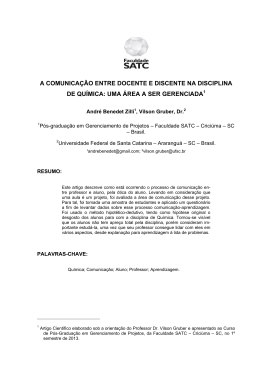 a comunica&ccedil;&atilde;o entre docente e discente na disciplina de