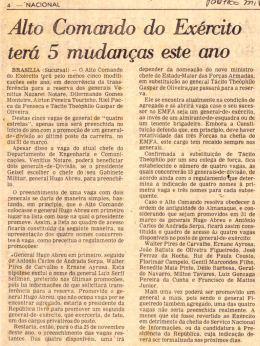 Alto Comando do Ex&eacute;rcito ter&aacute; 5 mudan&ccedil;as este ano