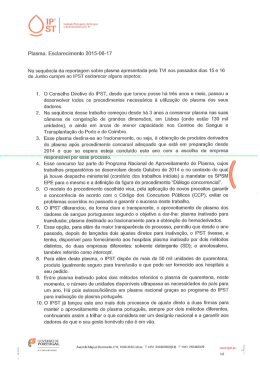 Plasma. Esclarecimento 2015-06-17