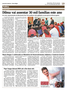 Dilma vai assentar 30 mil famílias este ano