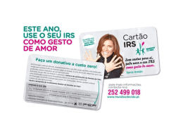 este ano, use o seu irs como gesto de amor