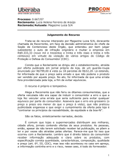 1 Processo: 0.667/07 Reclamante: Lucia Helena Ferreira de Araújo