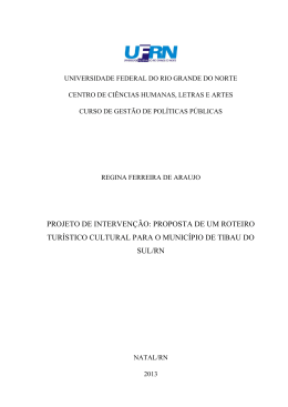 Proposta de um roteiro tur&iacute;stico cultural para o