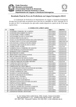 RESULTADO FINAL - LISTA DOS APROVADOS MAIO 2014