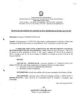 Despacho Decisório de Homologação