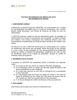 POL&Iacute;TICA DE EXERC&Iacute;CIO DE DIREITO DE VOTO EM