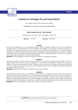 Estudantes de enfermagem t&ecirc;m perfil empreendedor?