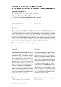 INTERFACES DA HIST&Oacute;RIA DA ENFERMAGEM: A