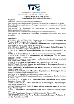 06/08/2015 - Conte&uacute;do program&aacute;tico e bibliografias