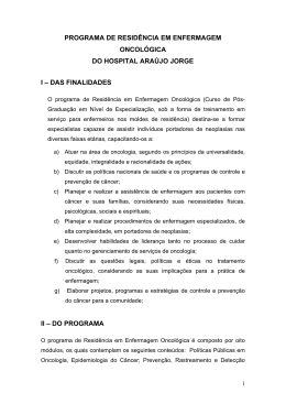 programa de resid&ecirc;ncia em enfermagem oncol&oacute;gica do