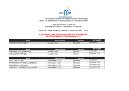 Retifica&ccedil;&atilde;o da Classifica&ccedil;&atilde;o e Matricula