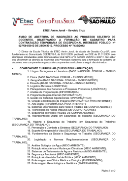 Processo Seletivo de Docentes