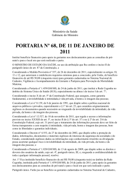 PORTARIA Nº 68, DE 11 DE JANEIRO DE 2011
