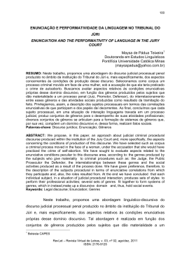 Enuncia&ccedil;&atilde;o e performatividade da linguagem no tribunal