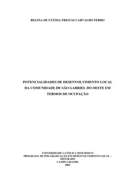potencialidades de desenvolvimento local da comunidade