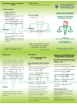 INFORMA&Ccedil;&Otilde;ES B&Aacute;SICAS SOBRE o cURso