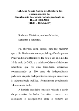 FALA na Sess&atilde;o Solene de Abertura das comemora&ccedil;&otilde;es do