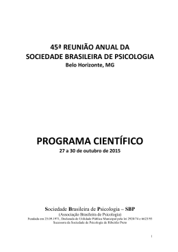 PROGRAMA CIENT&Iacute;FICO - 45a Reuni&atilde;o Anual da Sociedade
