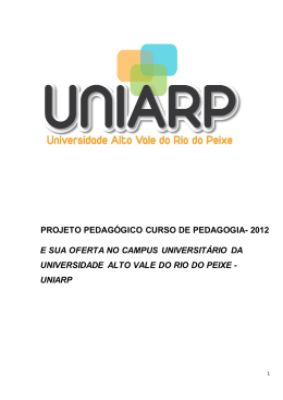 PROJETO PEDAGOGICO DO CURSO DE PEDAGOGIA